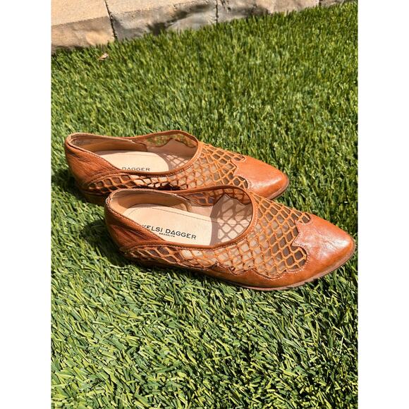 Anthropologie Kelsi Dagger Brooklyn Arlo Mesh Tan Loafer size 5.5 - Picture 9 of 13